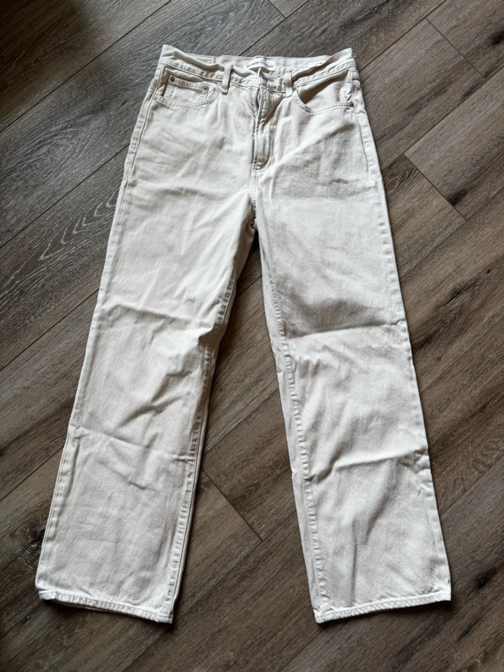 Aritzia Denim Forum Farrah Hi Rise Wide Leg Jeans Cream 29
